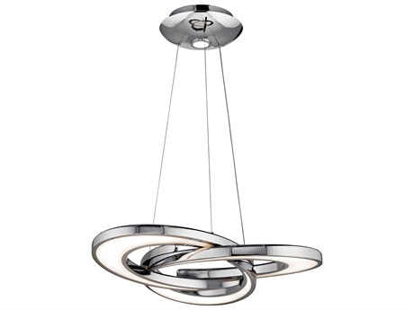 Elan Destiny 4-Light Chrome LED Geometric Round Pendant