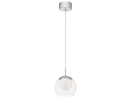 Elan Lexi 1-Light Chrome Glass LED Globe Mini Pendant