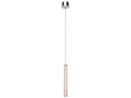 Elan Neruda 1-Light Chrome Crystal Glass Cylinder Mini Pendant