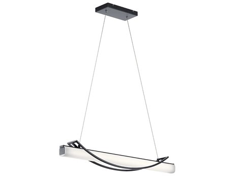 Elan Rowan Matte Black Glass LED Linear Island Pendant