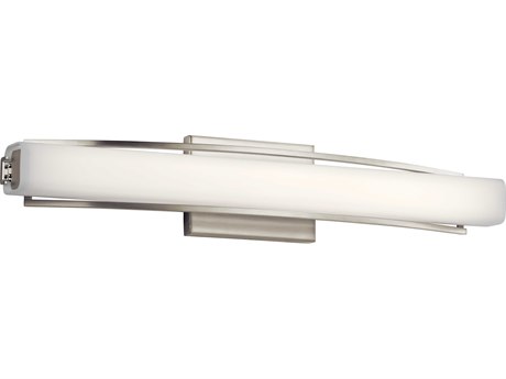 Elan Rowan 1-Light Brushed Nickel Glass LED Vanity Light