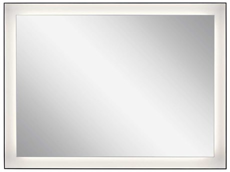 Elan Ryame Matte Black Rectangular LED Wall Mirror