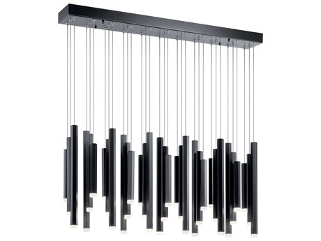 Elan Soho 3-Light Black LED Cylinder Linear Island Pendant
