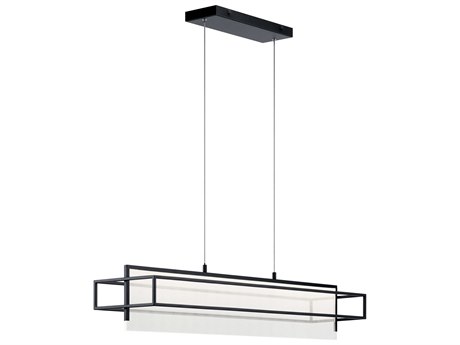Elan Vega 1-Light Matte Black LED Linear Island Pendant