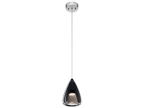 Elan Zin 1-Light Chrome Glass LED Bell Mini Pendant