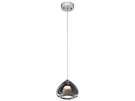 Elan Zin 1-Light Chrome Glass LED Bell Mini Pendant