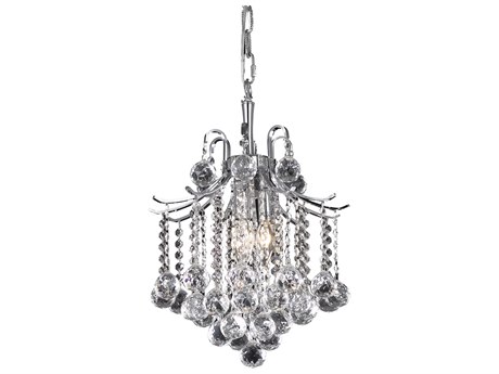 Elegant Lighting Amelia 3-Light Chrome Crystal Mini Pendant