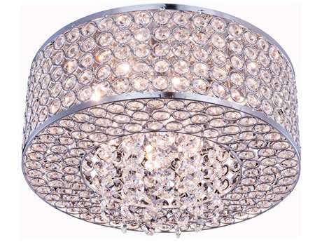 Elegant Lighting Amelie 4-Light Chrome Clear Crystal Flush Mount