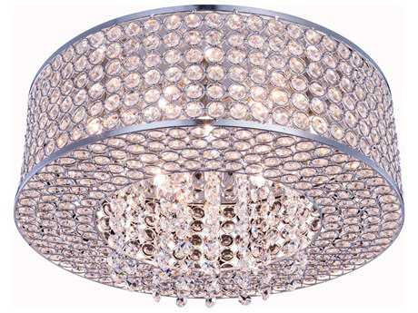 Elegant Lighting Amelie 6-Light Chrome Clear Crystal Flush Mount