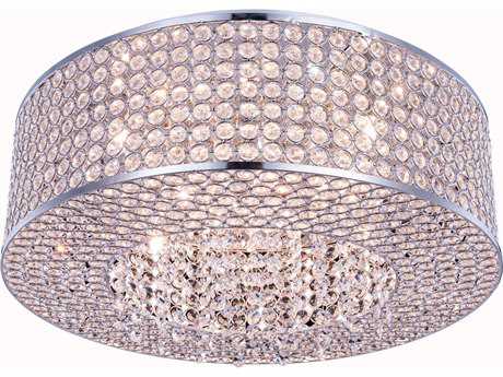Elegant Lighting Amelie 8-Light Chrome Clear Crystal Flush Mount