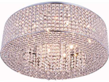 Elegant Lighting Amelie 10-Light Chrome Clear Crystal Flush Mount