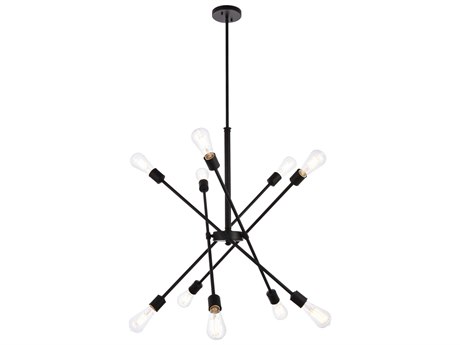 Elegant Lighting Axel 10-Light Black Sputnik Pendant