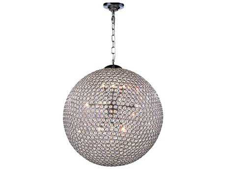 Elegant Lighting Cabaret 12-Light Chrome Clear Crystal Globe Pendant