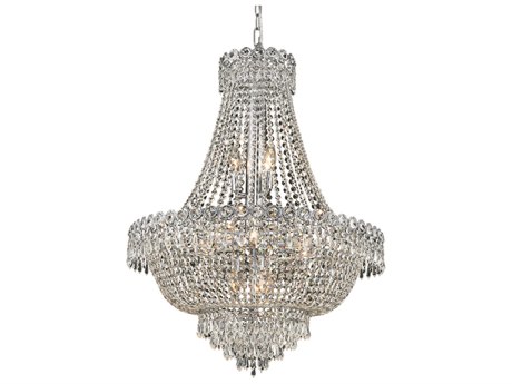 Elegant Lighting Century 12-Light Chrome Clear Crystal Candelabra Empire Chandelier