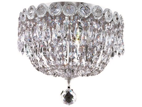 Elegant Lighting Century Chrome Clear Crystal Bowl Flush Mount