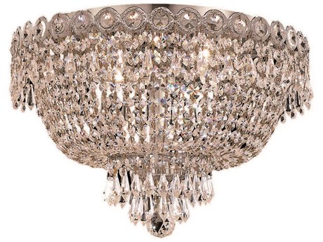 Elegant Lighting Century Chrome Clear Crystal Bowl Flush Mount