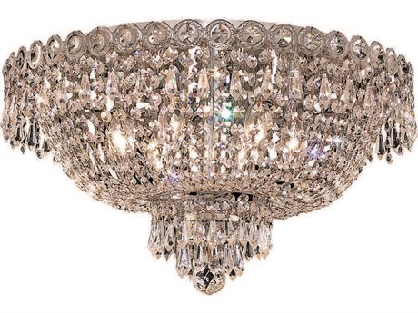 Elegant Lighting Century Chrome Clear Crystal Bowl Flush Mount