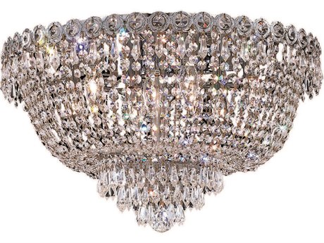 Elegant Lighting Century Chrome Clear Crystal Bowl Flush Mount