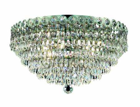Elegant Lighting Century Chrome Clear Crystal Bowl Flush Mount