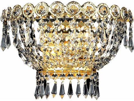 Elegant Lighting Century Gold Clear Crystal Wall Sconce
