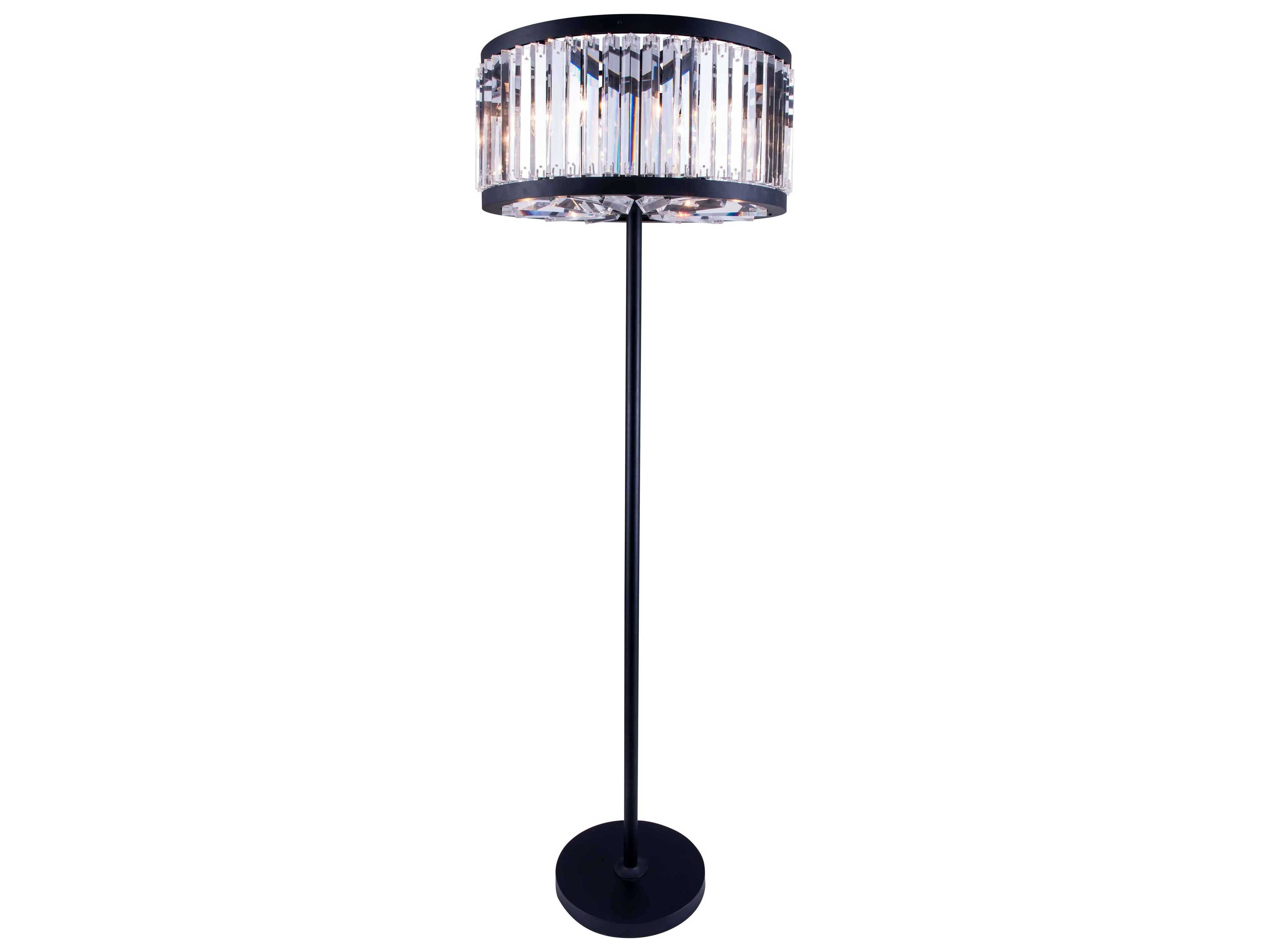 Elegant Lighting Chelsea Mocha Brown Clear Crystal Six Lights Floor Lamp
