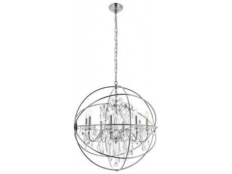 Elegant Lighting Cordelia 8-Light Chrome Clear Crystal Candelabra Globe Chandelier