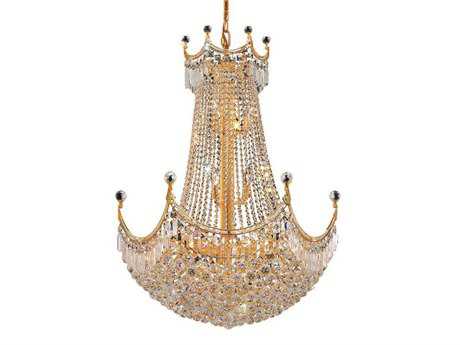 Elegant Lighting Corona 24-Light Gold Clear Crystal Empire Chandelier
