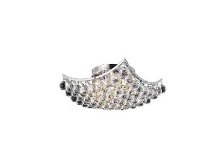 Elegant Lighting Corona Chrome Clear Crystal Bowl Flush Mount