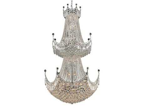 Elegant Lighting Corona 36-Light Chrome Crystal Empire Tiered Chandelier