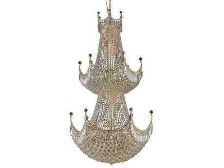 Elegant Lighting Corona 36-Light Gold Clear Crystal Empire Tiered Chandelier