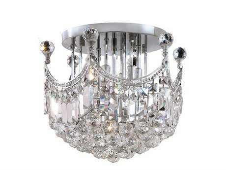 Elegant Lighting Corona Chrome Clear Crystal Bowl Semi Flush Mount
