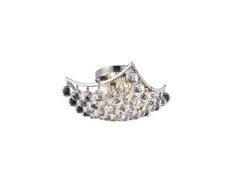 Elegant Lighting Corona Chrome Crystal Bowl Semi Flush Mount