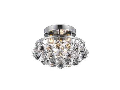 Elegant Lighting Corona Chrome Clear Crystal Bowl Semi Flush Mount