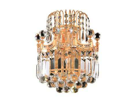 Elegant Lighting Corona Gold Clear Crystal Wall Sconce