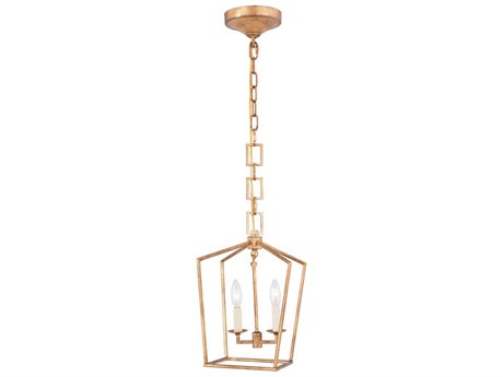 Elegant Lighting Denmark 2-Light Golden Iron Candelabra Lantern Chandelier