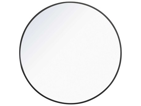 Elegant Lighting Eternity Black Round Wall Mirror