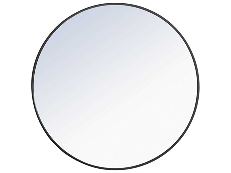Elegant Lighting Eternity Black Round Wall Mirror