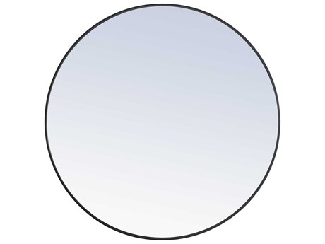 Elegant Lighting Eternity Black Round Wall Mirror