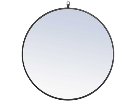Elegant Lighting Eternity Black Round Wall Mirror