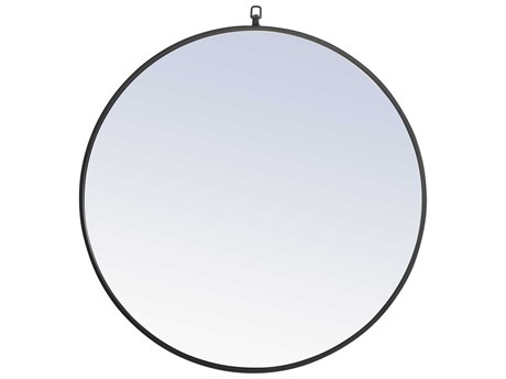 Elegant Lighting Eternity Black Round Wall Mirror