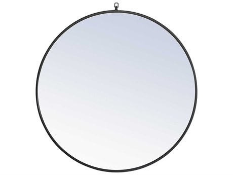 Elegant Lighting Eternity Black Round Wall Mirror