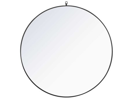Elegant Lighting Eternity Black Round Wall Mirror
