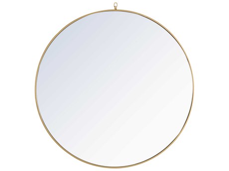 Elegant Lighting Eternity Brass Round Wall Mirror
