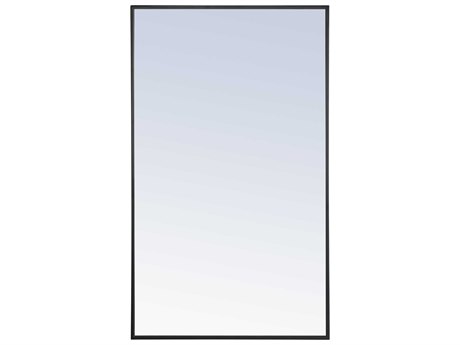 Elegant Lighting Eternity Black Rectangular Wall Mirror