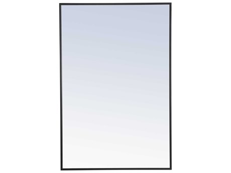 Elegant Lighting Eternity Black Rectangular Wall Mirror