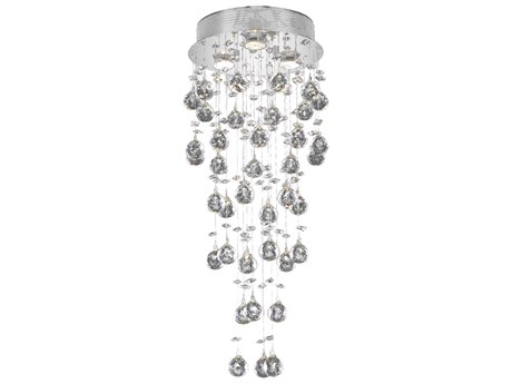 Elegant Lighting Galaxy Chrome Clear Crystal Flush Mount