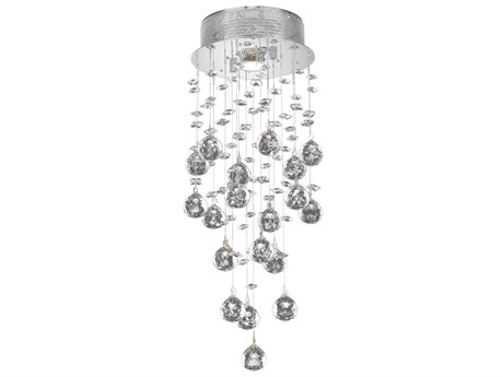 Elegant Lighting Galaxy Chrome Clear Crystal Flush Mount