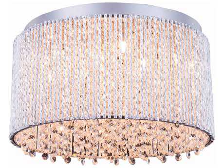 Elegant Lighting Influx 1-Light Chrome Clear Crystal Flush Mount