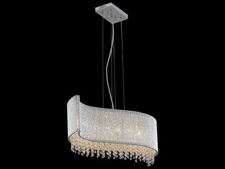 Elegant Lighting Influx 5-Light Chrome Clear Crystal Island Pendant