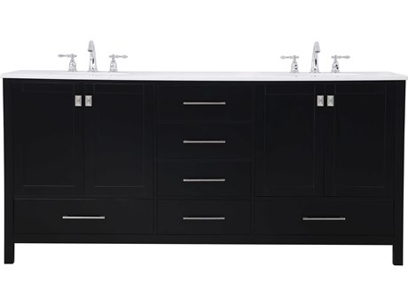 Elegant Lighting Irene Black 72" Vanity